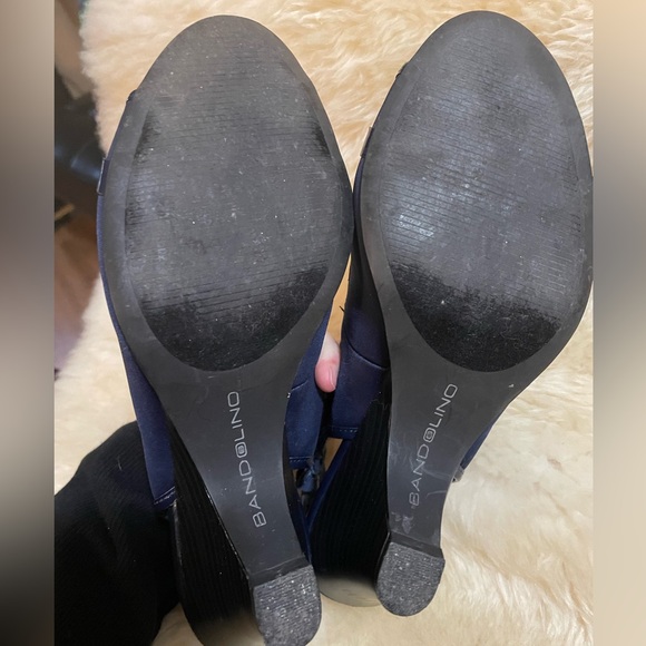 Navy Blue and Black Slingback Heel - Picture 3 of 6